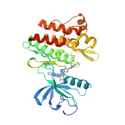 ABL kinase with STI-571, PDB 1IEP. Representative structure of an inhibitor-bound kinase.